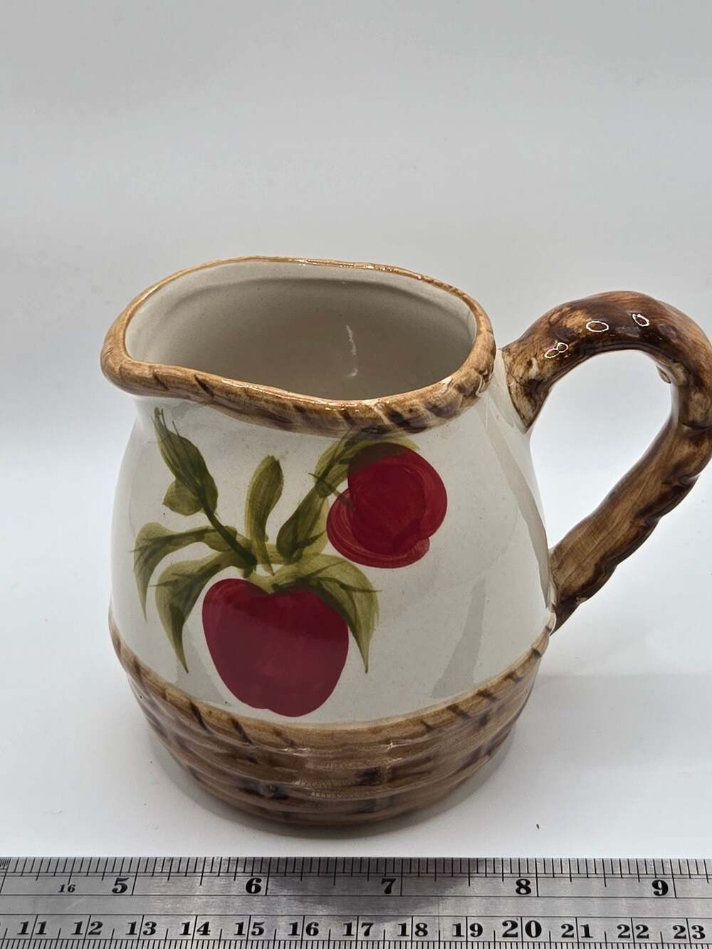 Vintage Alco Industries Cranbury NJ Apple Themed Ceramic Creamer Pitcher